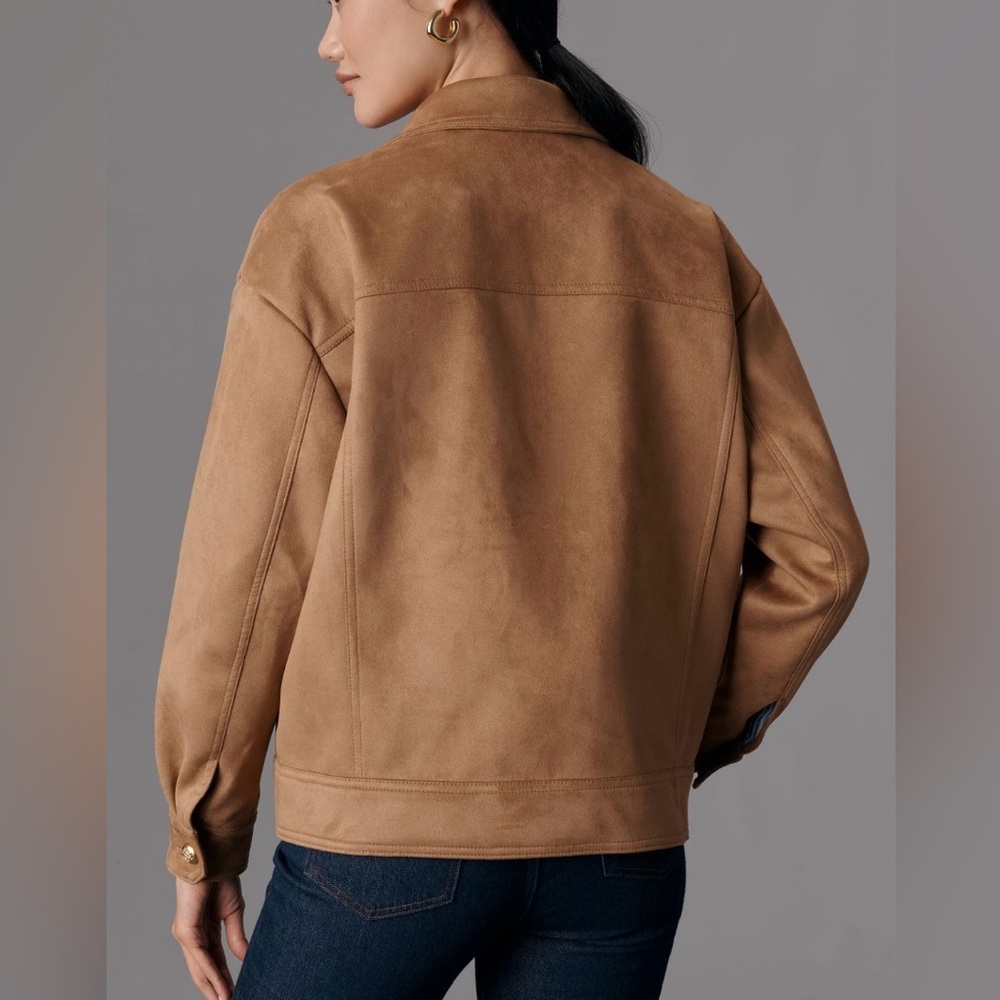 Anthropologie Maeve Faux-Suede Trucker Jacket Medium May fit Large - Picture 5 of 12